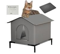 Maison pour Chat d'Extérieur - Abri Extérieur avec Tapis et Sol Surélevé