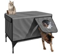 Maison pour chat d'extérieur chauffante, isolée et imperméable, pour chat de grange sauvage, design résistant aux intempéries pour une utilisation en extérieur