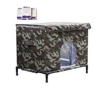 Maison pour chat d'extérieur isolée imperméable abri avec fond surélevé transparent garde les animaux au chaud protège de la pluie, de la neige et du froid, idéal pour une utilisation en hiver