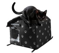 Maison pour chat d'extérieur - Maison de rue isolée - Niche d'hiver pour chat - Modèle de structure de tente thermique pour chat sauvage fermé toute l'année - Module d'habitat de vie pour chat sauvage