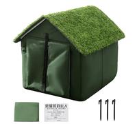 Maison pour chat d'extérieur résistante aux intempéries, antidérapant | Abri pliable pour chats randagi adapté à l'extérieur, terrasse, balcon, repos pour animaux domestiques