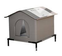 Maison pour Chat d'extérieur, résistante aux intempéries, isolée en Aluminium, avec Base surélevée et Coussin, abri pour Animaux de Compagnie Toutes Saisons, 36 x 36 cm