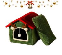 Maison pour Chat d'hiver de Noël - Animaux lavables détachables par Temps Froid | Grotte intérieure pour Chats pour Noël | pour Chambre à Coucher, Salon, Balcon, Jeu, Repos, 1,5 à 4 Kg, Petites Races