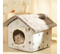 Maison pour chat d'intérieur avec coussin amovible, niche igloo pour chaton, lit pour animaux de compagnie, chiot et chaton, tente pour chats, cachette pour chatons (38 x 36 x 36 cm, bleu)
