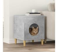 Maison pour chat en béton - 42,5 x 40 x 53 cm - Intérieur moderne - Rectangulaire - Durable - Stable - Abri de retraite - Salon - Meuble pour chat confortable pour dormir et jouer