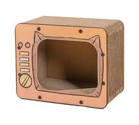 Maison pour Chat en Carton avec Griffoir - Planche À Gratter Et Lit en Forme De TV | Tunnel D'affûtage des Griffes des Grands Chats, pour Chats D'intérieur, Lapin, Hamster, Petits Animaux