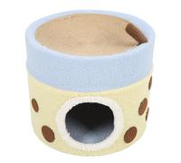 Maison pour Chat en Forme de tonneau avec Plateau à gratter en sisal, Grotte pour Chat Couverte pour Chats d’intérieur, condo Confortable et caché avec Plateforme supérieure pour s (Couche Unique)