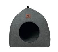 Maison pour chat en lin, grotte pour chats d'intérieur - Nid pour chien en lin quatre saisons 2 en 1 | Avec sangle de poignée Niche pour chien semi-fermée amovible et lavable pour un confort toutes sa