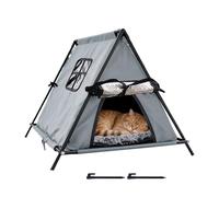 Maison pour chat en plein air | Jardinière surélevée, lit chaud, abri imperméable et isolé pour chats, chatons et petits animaux domestiques - Pour une utilisation en hiver sur le balcon