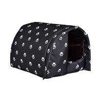 Maison pour Chat Extérieur Hiver étanche, Niche pour Petit Chien, Résistant aux Intempéries, Lit Grotte avec Coussin Amovible, Abri Chaud pour Animaux de Compagnie