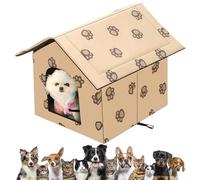 Maison pour chat extérieur résistant à l'hiver étanche niche pour chat : WIYETY 40 x 35 x 38 cm maison pour chat pliable pour petit chien chat grotte chaude lavable maison pour chien refuge pour