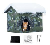 Maison pour Chat Extérieur | Tente Isolée et,Abri pour Chat 'Extérieur avec Couvercle e Porte Amovible | estiné aux Chiens, Poules, Lapins, Animaux, Hiver, Temps Froi, Patio,