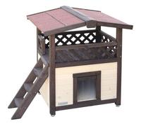 Maison À Chat Chauffée 4-Saisons Deluxe 88x57x77 Cm Marron Foncé Kerbl