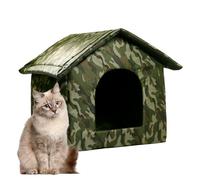 Maison pour chat extérieure, Abri pour chiots extérieur, Coussin pliable pour animaux de compagnie, intérieur et extérieur, résistant aux intempéries, offrant une maison de chat sauvage d'extérieur sû