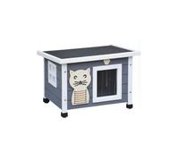 Maison pour chat - Filix - 53x45x43cm - Toit pliable - Bois massif - Résistante aux intempéries