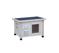 Maison pour chat - Filix Natur - Niche pliable - Bois massif - Résistante aux intempéries - 53x45x43cm