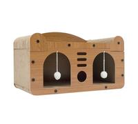 Maison pour chat grande taille + 2 balles en peluche, double construction de toit, lit pour chat avec griffoir pour chat, villa pour chat, balles de jeu, clapier à lapin, extérieur résistant à l'hiver