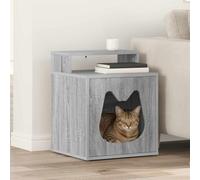 Maison pour chat - Gris Sonoma - 42,5 x 40 x 53,5 cm - Rectangulaire - Intérieur - Salon - Meuble pour chat avec kit de montage pour automne et hiver - Refuge confortable
