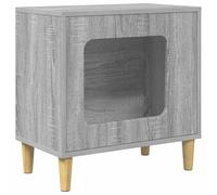 Maison pour chat gris Sonoma en bois 51 x 30 x 52 cm intérieur refuge avec design solide et beaucoup d'espace pour que les chats puissent dormir et jouer