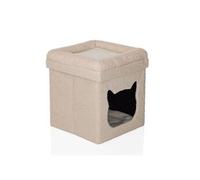 Maison pour chat / grotte pour chat PAWY ES carrée / pliable beige hjh LIVING Beige G