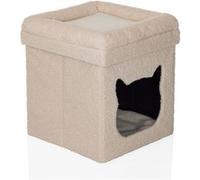 Maison pour chat / grotte pour chat PAWY ES carrée / pliable beige hjh LIVING Beige G