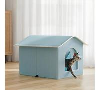 Maison pour Chat Hiver, Niche pour Chat Exterieur isolée Hiver, abri pour Exterieur avec cabane, Niche Chat Exterieur résistante pour Chiens, Chats, Lapins