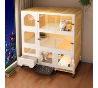 Maison pour Chat Interieur avec Bac À Litière, Cage pour Chat Extérieur for Petit Espace for Chats D'intérieur, Cage for Chaton Robuste, Facile À Nettoyer(107 * 45 * 117cm)