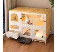 Maison pour Chat Interieur avec Bac À Litière, Cage pour Chat Extérieur for Petit Espace for Chats D'intérieur, Cage for Chaton Robuste, Facile À Nettoyer(107 * 45 * 82cm)