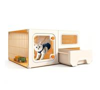 Maison pour Chat Intérieure avec Bac À Litière, Villa pour Chat Panoramique, Grand Enclos pour Chat avec Espace De Repos Espace De Repos Et D'activités Quotidiennes Spacieux(70x45x35cm)