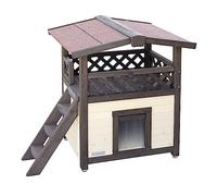 Maison pour chat extérieure 88 x 57 x 77 cm - KERBL - 4-Seasons Deluxe - Espace intérieur isolé thermiquement