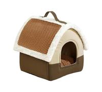 Maison pour Chat Lit épais en Peluche fermé pour Animal avec Coussin Doux | Nid-grotte à chat amovible et lavable en machine avec poignée pour l'Hiver, Chambre, Salon, Chiot,