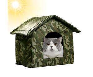 Maison pour chat - Maison imperméable pour chiot, hiver, intérieur et extérieur résistant aux intempéries, fournit un extérieur sauvage sûr pour les chats ou les petits chiens
