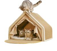 Maison pour Chat Maison pour Chaton avec Planche à Griffoirs en Sisal pour | Villa Chaude De L'Hiver Pour Chat Pour Repos Domicile Intérieur Salon Pièce Pour Animaux Sol Hiver