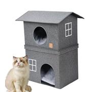 Maison pour Chat, Maisons pour Chats,Abri d'hiver Pliable pour Animaux de Compagnie à 2 Couches pour Une Utilisation en intérieur | Lits pour Chats, Maison par Temps Froid, Maison à Assemblage Rapide
