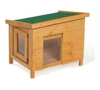 Maison Pour Chat Niche En Bois Avec Porte Basculante À Lamelles