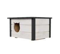 Maison pour chat Niche pour chat Grotte pour chat pour l'extérieur Résistant à l'hiver isolé Outdoor résistant aux intempéries entièrement isolé Bois Carton (Blanc #E08578)