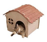 Maison pour Chat - Nid Semi-fermé pour Animaux,Caverne De Sommeil pour Chats - pour Chats De Petite Et Moyenne Taille, Cour, Cours, Porche, Balcon, Jardin