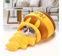 Maison pour chat - Panier pour chat - Pot à miel - Lit chaud pour l'hiver - Portable - Nid de miel - Tente pour chat - Doux et moelleux