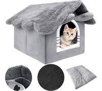 Maison pour chat, parc en peluche, literie douce, chenil Mersjo
