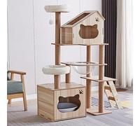 Maison pour Chat, Petit Arbre à Chat pour Chats d'intérieur, Tour à Chat avec griffoir et Planche pour Chat, Maison pour Chat avec Grand perchoir pour Chaton, condo pour Chat, Support Stable