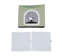 Maison pour Chat Pliable 2 Étages, Lit pour Chaton Escamotable, Caverne Multifonctionnelle avec Grattoir Doux, Maison Double pour Chats d'Intérieur, Matière en Tissu Durable, Facil (Light Green)