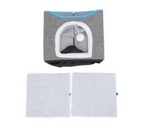 Maison pour Chat Pliable 2 Étages, Lit pour Chaton Escamotable, Caverne Multifonctionnelle avec Grattoir Doux, Maison Double pour Chats d'Intérieur, Matière en Tissu Durable, Facil (Dark Gray)