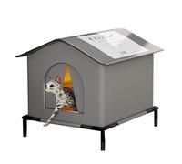Maison pour chat pour l'extérieur - Maison d'hiver protégée contre la pluie pour chats errants fermé, nid confortable résistant au froid avec isolation pour rue, balcon, garage, cour, jardin