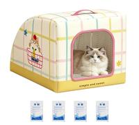 Maison pour Chat Rafraîchissante d'Été | Abri Portable Isolé avec Poignée | Lit Rafraîchissant De Chat,pour Chats Errants Animaux Extérieurs Chambre Salon Balcons Cours Jardin Arrière-Cour Ferme