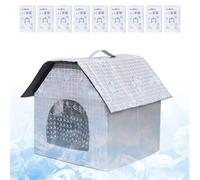 Maison pour Chat Rafraîchissante d'Extérieur,Maison pour Chat d'Extérieur pour Été - Lit Rafraîchissant Pliant Avec 9 Packs De Glace Imperméable Pour Toutes Saisons Abri Pour Animaux Chiot Intérieur S