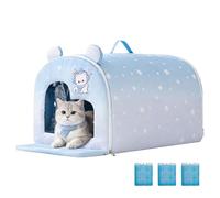 Maison pour Chat Rafraîchissante | Spacieuse Détachable avec Pack De Glace | Cabane Rafraîchissante Extérieure pour Chat,pour Races Petites Et Moyennes Chiot Voyage Camping Terrasse Jardin