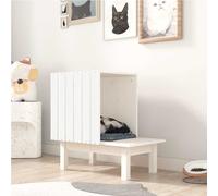 822453 Maison pour chat Blanc 60x36x60 cm Bois de pin massif