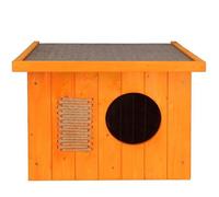 Maison pour chat - SPRINGOS - Bois - 49,5 x 58 x 36 cm - Résistante aux intempéries - Orange