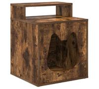 Maison pour Chat - vidaXL - cabane pour chat - bois d'ingénierie - chêne fumé - 42,5 x 40 x 53,5 cm{fxf27h}