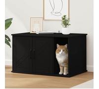 Maison pour chat VidaXL en bois d'ingénierie noir 85 x 55 x 50,5 cm - intérieur, support 60 kg